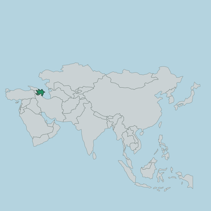 Map showing Azerbaijan — In Asia