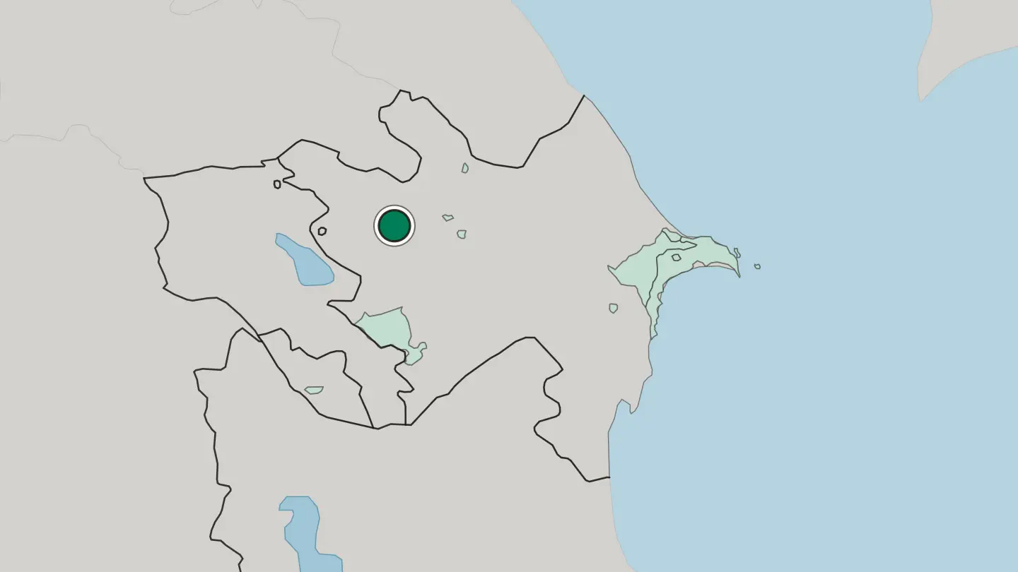 Map of Ganja in Azerbaijan