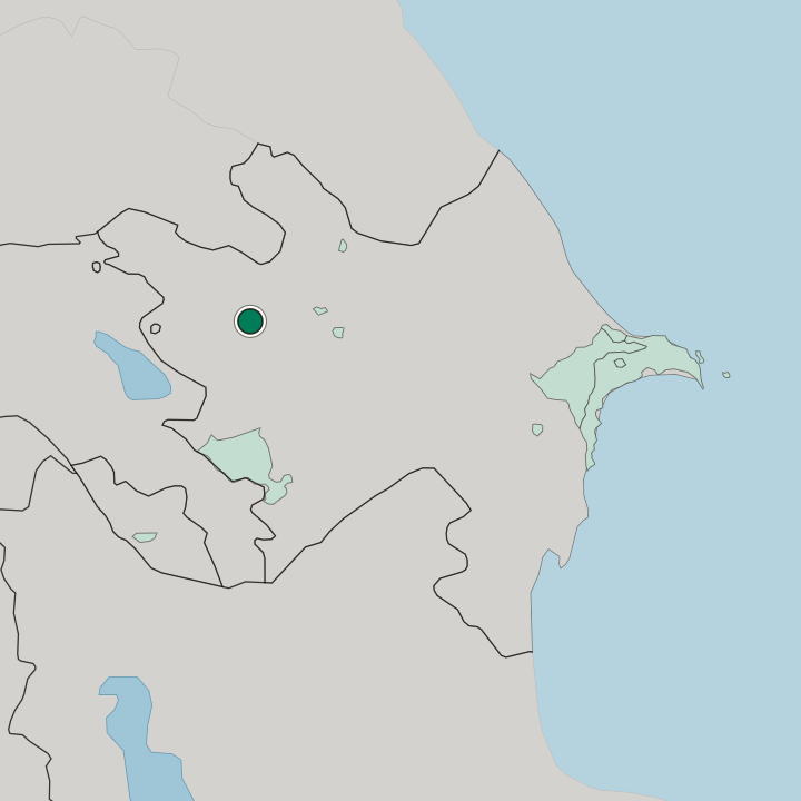 Map showing Ganja — In Azerbaijan