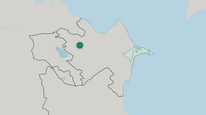 Map of Ganja in Azerbaijan