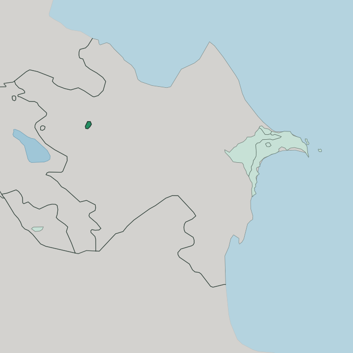 Map showing Ganja City — In Azerbaijan