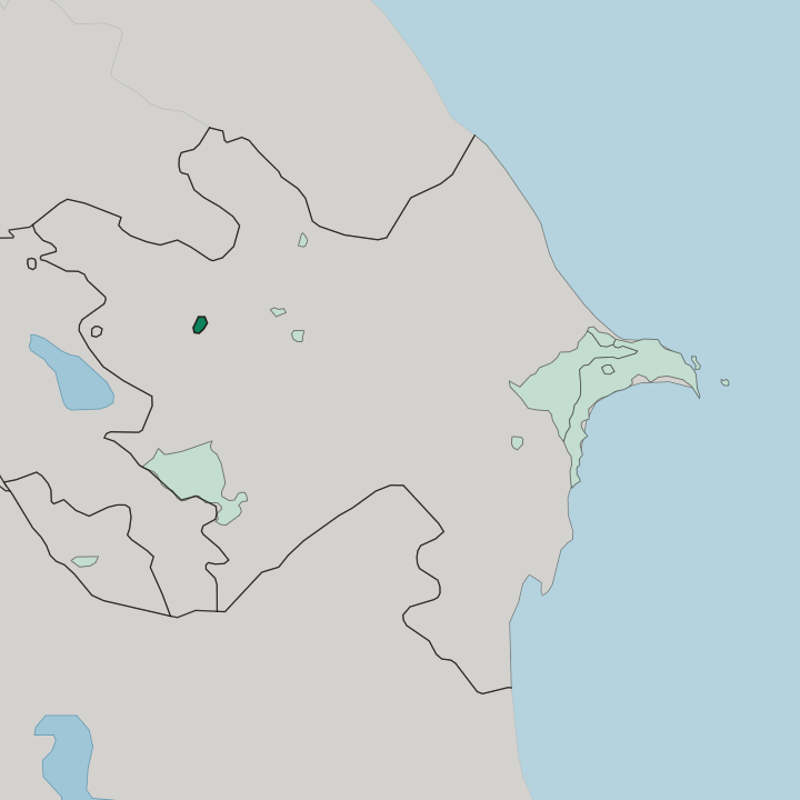 Map showing Ganja City — In Azerbaijan