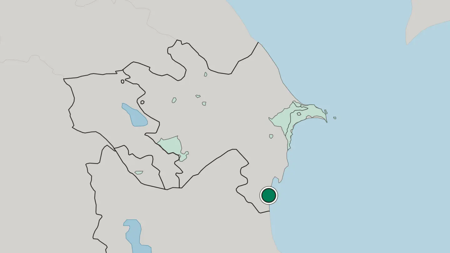 Map of Lankaran in Azerbaijan