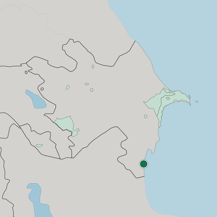 Map showing Lankaran — In Azerbaijan