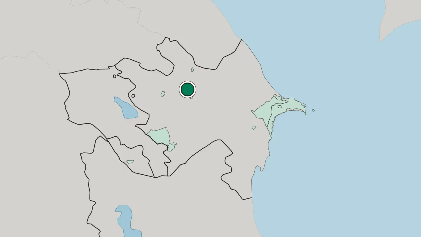 Map of Mingachevir in Azerbaijan
