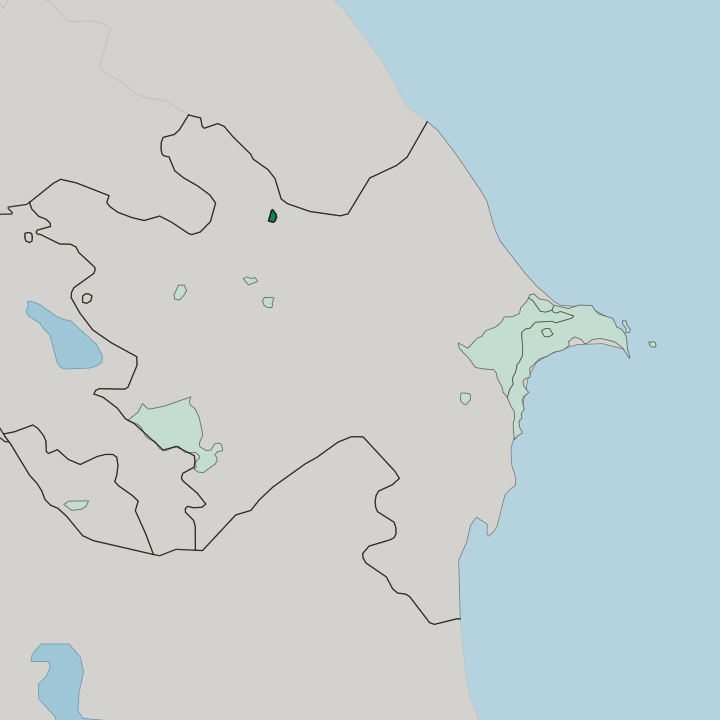 Map showing Shaki city — In Azerbaijan