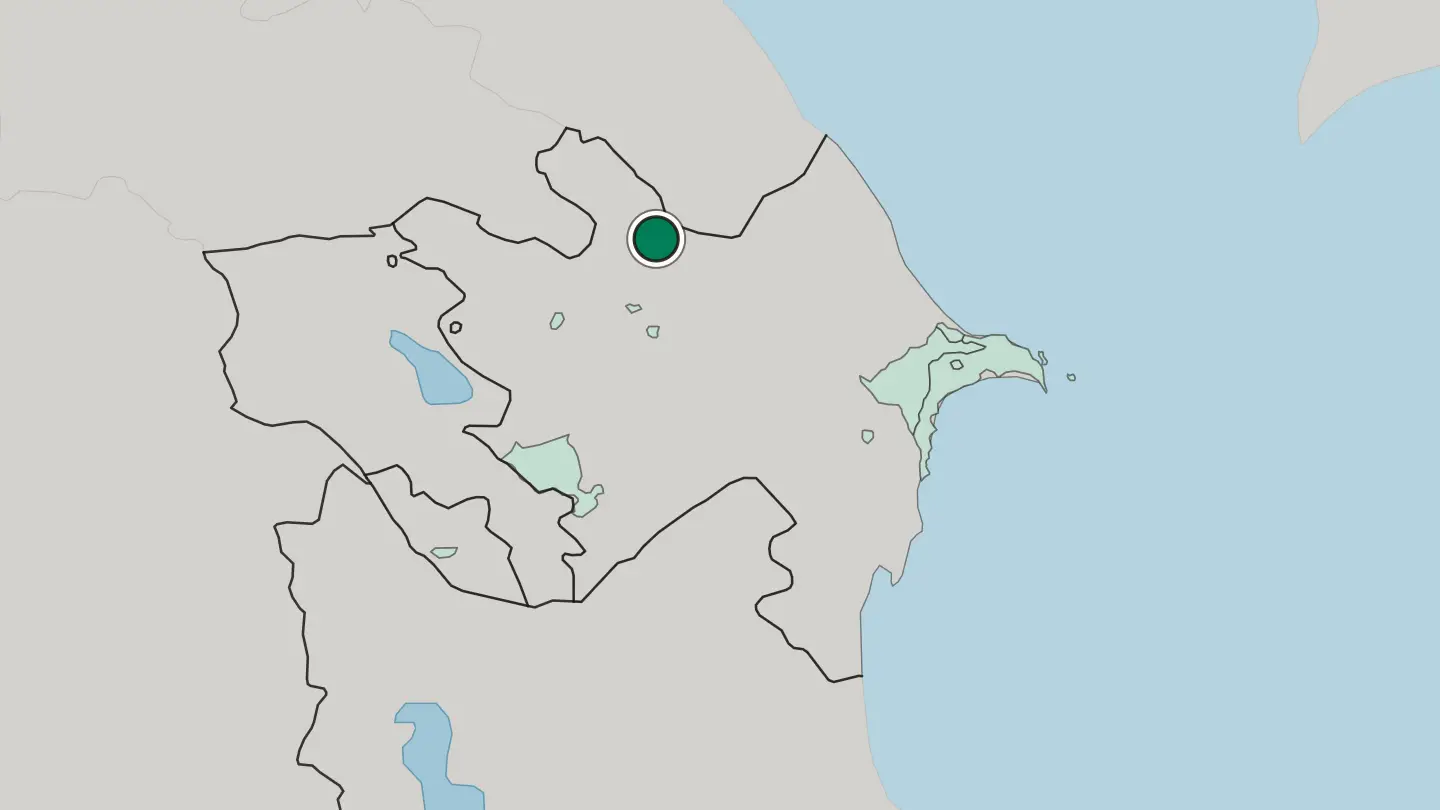 Map of Sheki in Azerbaijan