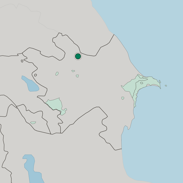 Map showing Sheki — In Azerbaijan