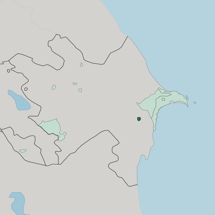 Map showing Shirvan — In Azerbaijan
