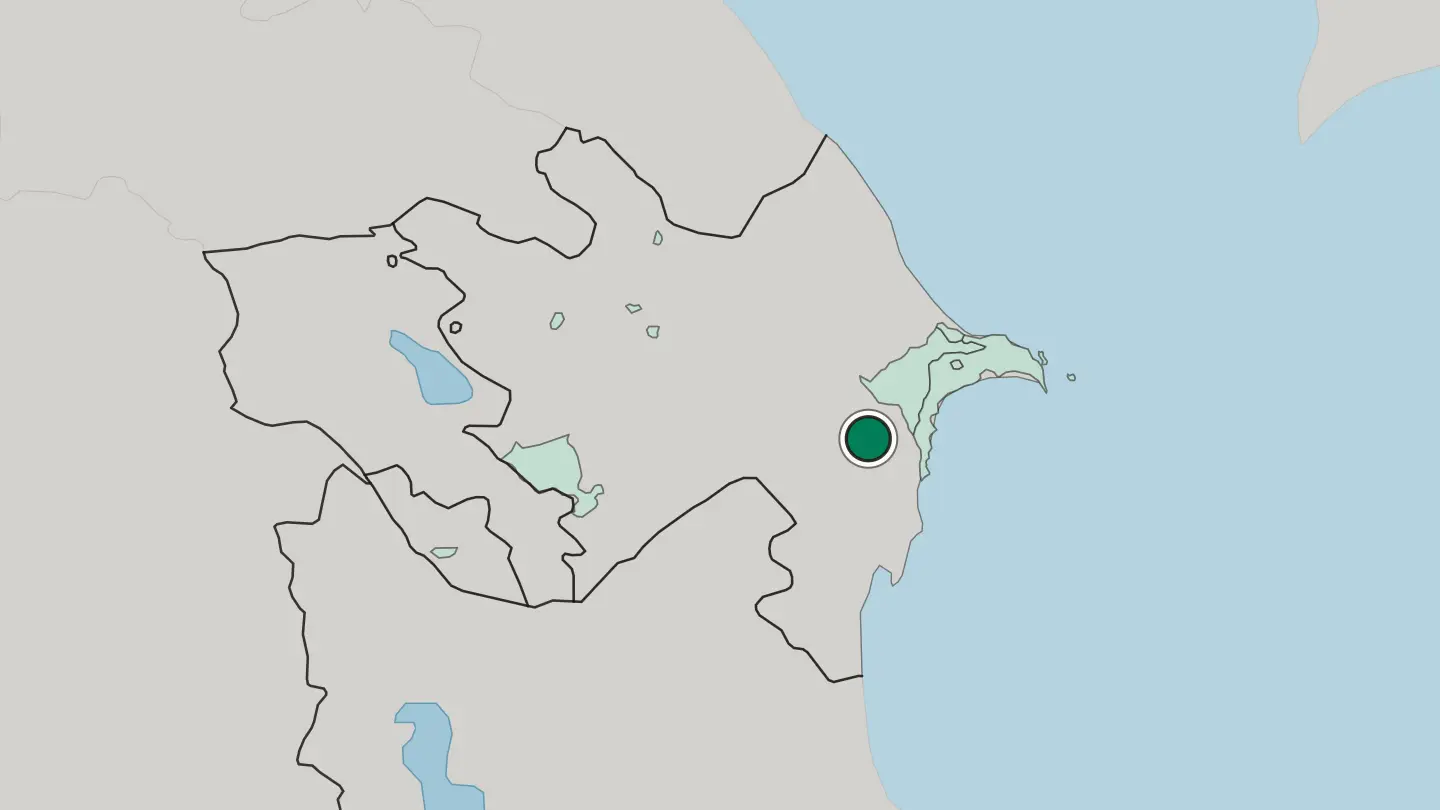 Map of Şirvan in Azerbaijan