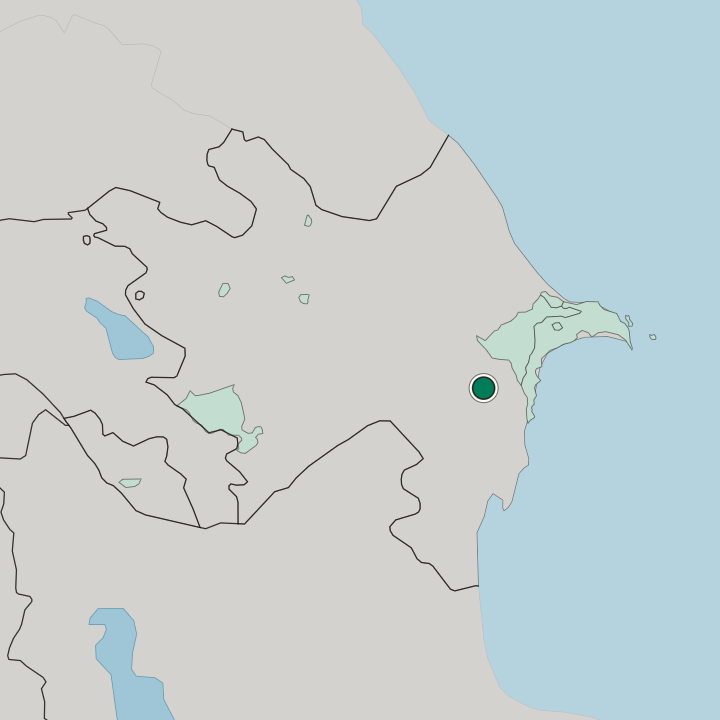 Map showing Şirvan — In Azerbaijan
