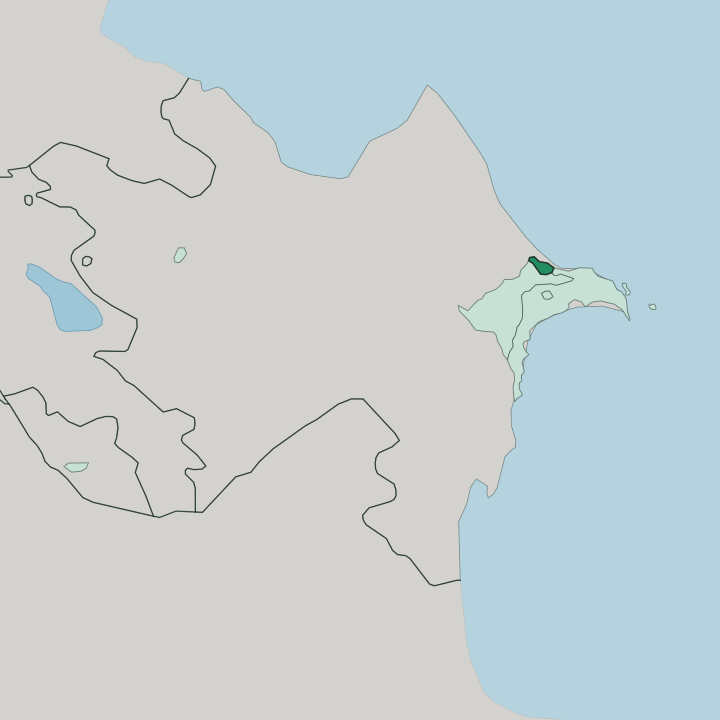 Map showing Sumqayit City — In Azerbaijan