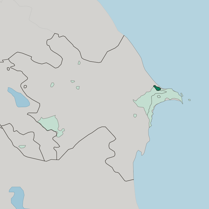 Map showing Sumqayit City — In Azerbaijan