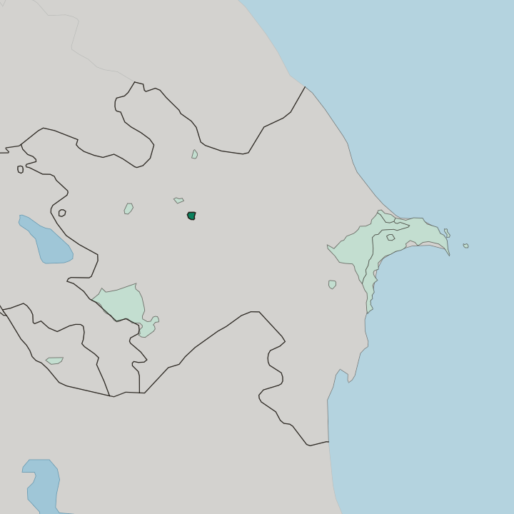 Map showing Yevlakh City — In Azerbaijan