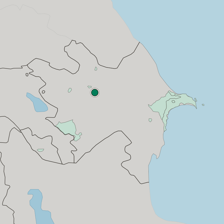 Map showing Yevlakh — In Azerbaijan