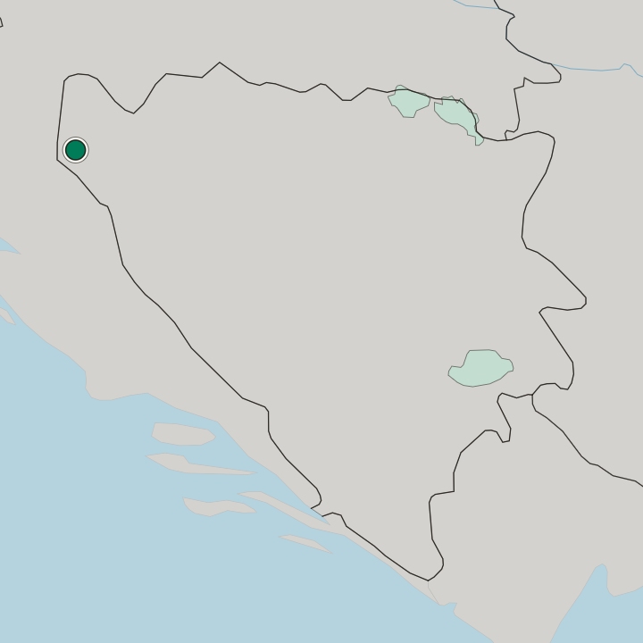Map showing Bihać — In Bosnia and Herzegovina