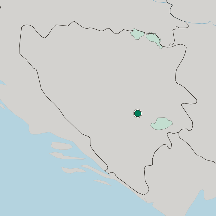 Map showing Ilidža — In Bosnia and Herzegovina