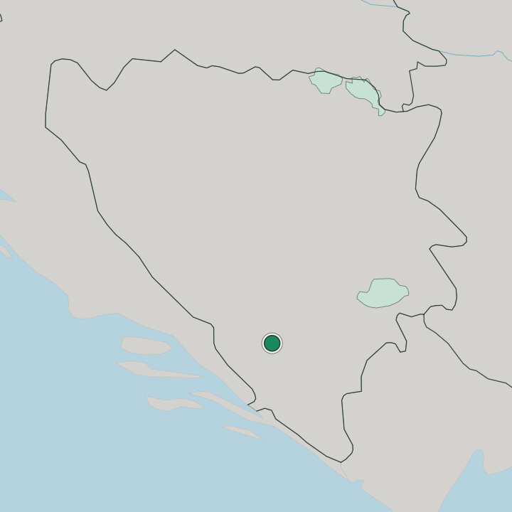 Map showing Mostar — In Bosnia and Herzegovina