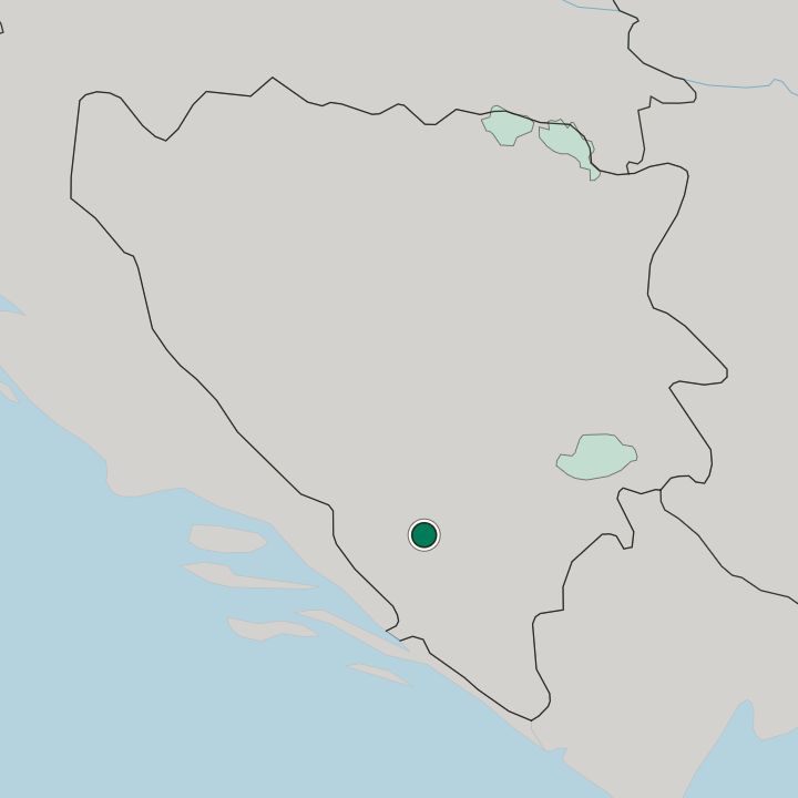 Map showing Mostar — In Bosnia and Herzegovina