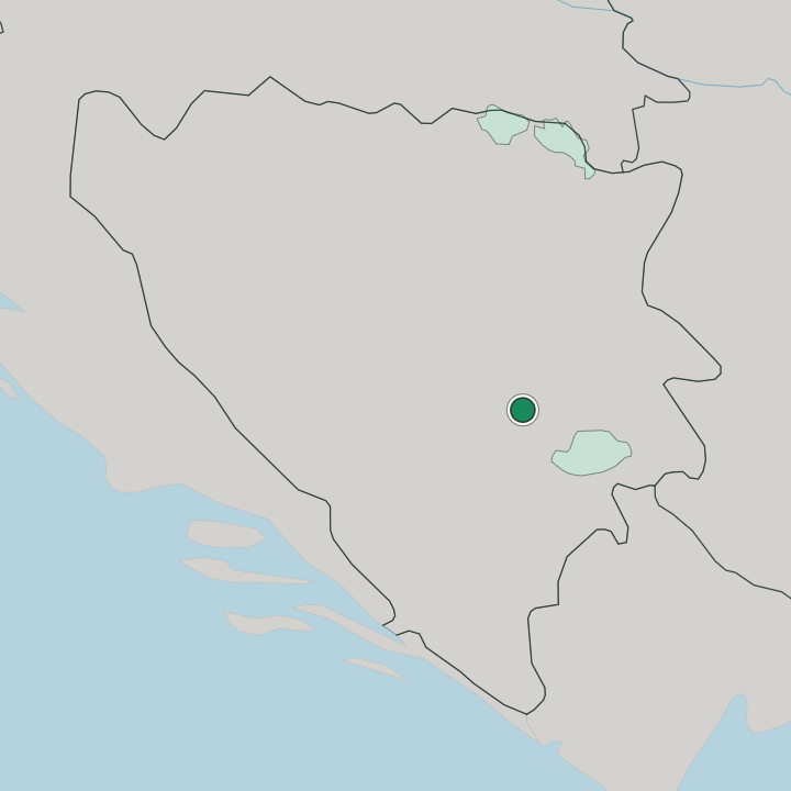 Map showing Sarajevo — In Bosnia and Herzegovina