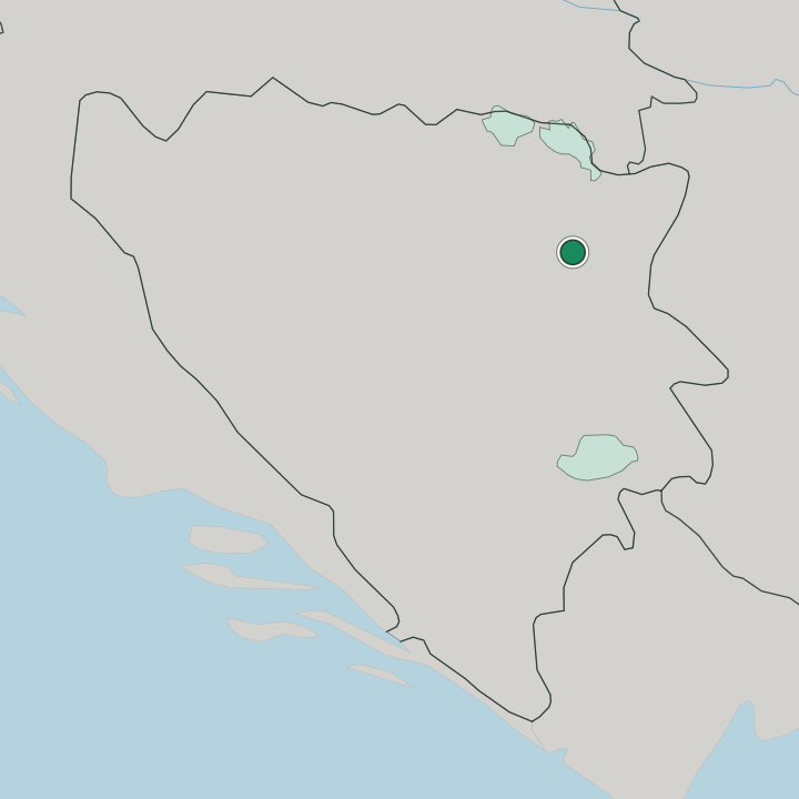 Map showing Tuzla — In Bosnia and Herzegovina