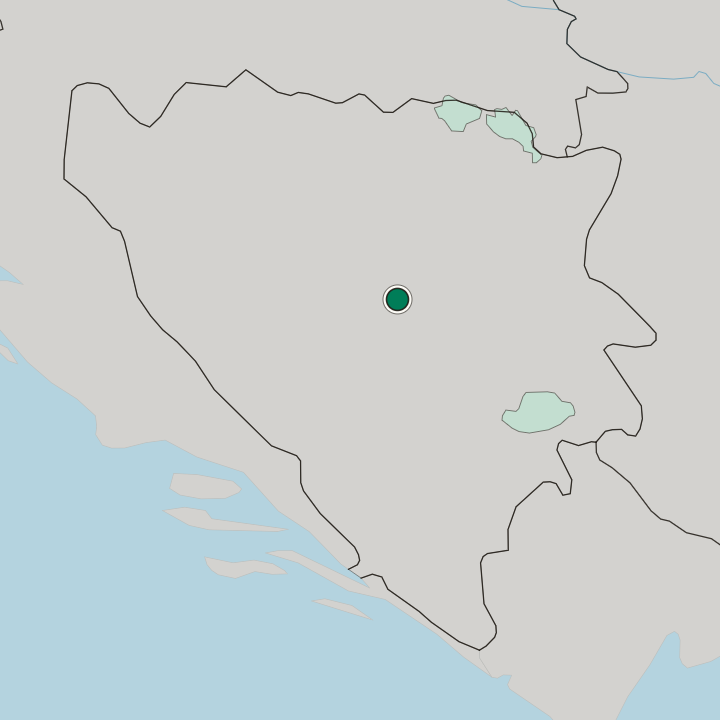 Map showing Zenica — In Bosnia and Herzegovina
