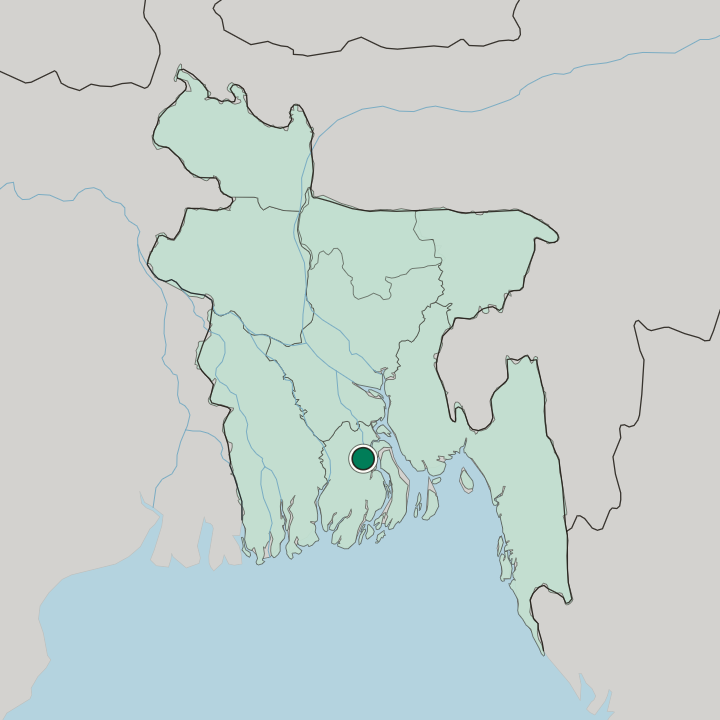 Map showing Barishal — In Bangladesh