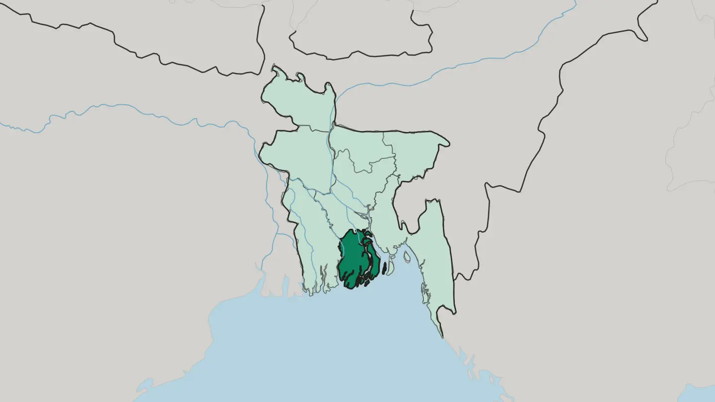 Map of Barisal Division in Bangladesh