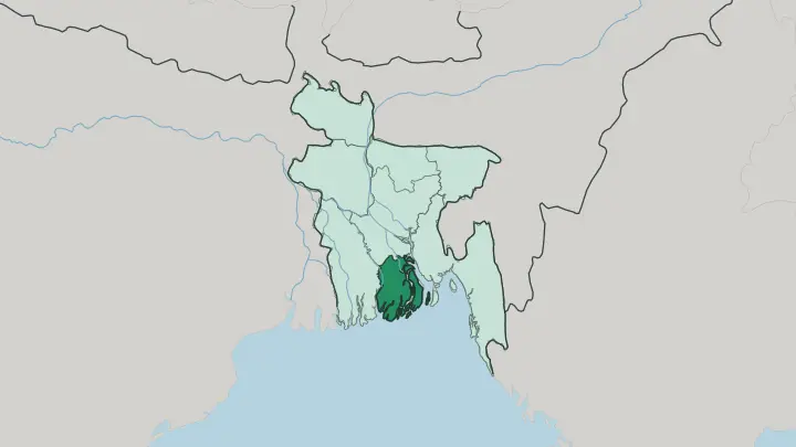 Map of Barisal Division in Bangladesh