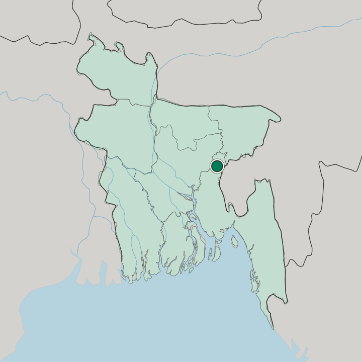 Map showing Brāhmanbāria — In Bangladesh