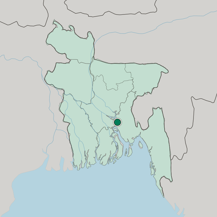 Map showing Chāndpur — In Bangladesh