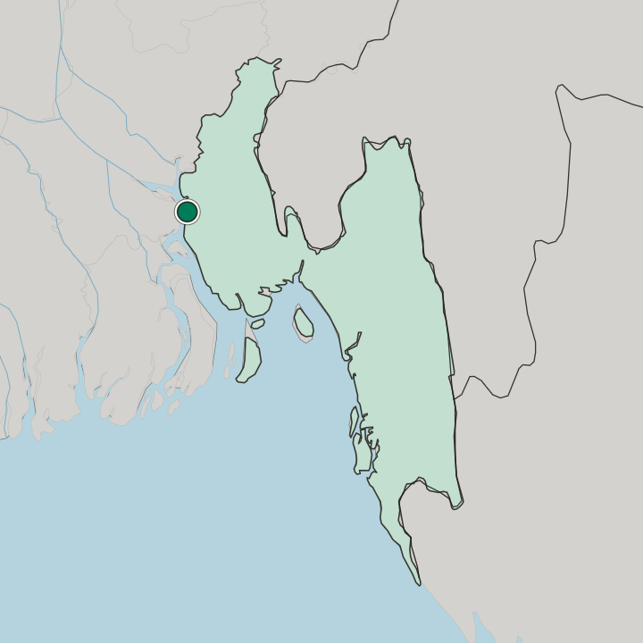 Map showing Chāndpur — In Chittagong