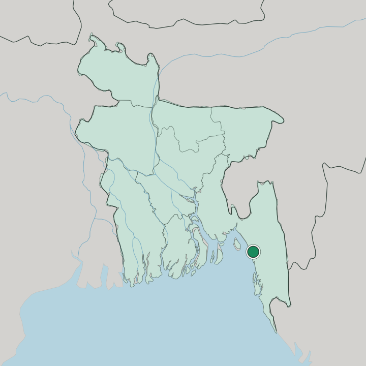 Map showing Chattogram — In Bangladesh