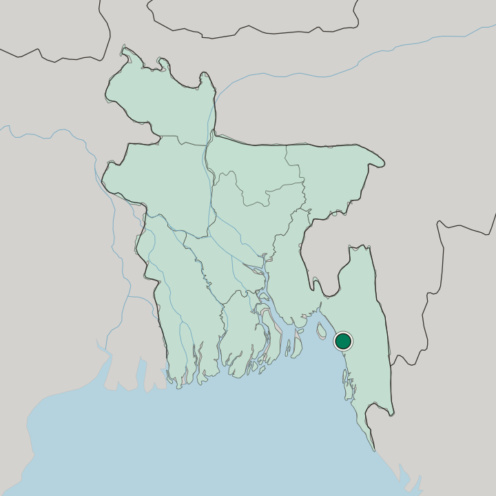 Map showing Chattogram — In Bangladesh