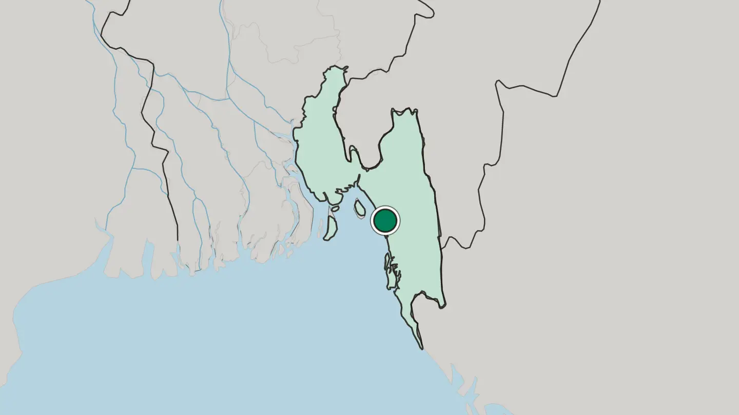 Map of Chattogram in Bangladesh