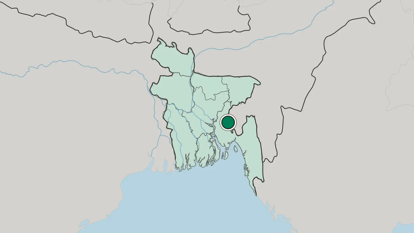 Map of Comilla in Bangladesh
