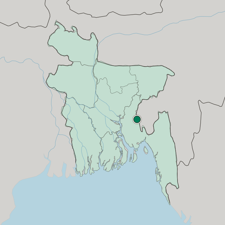 Map showing Comilla — In Bangladesh
