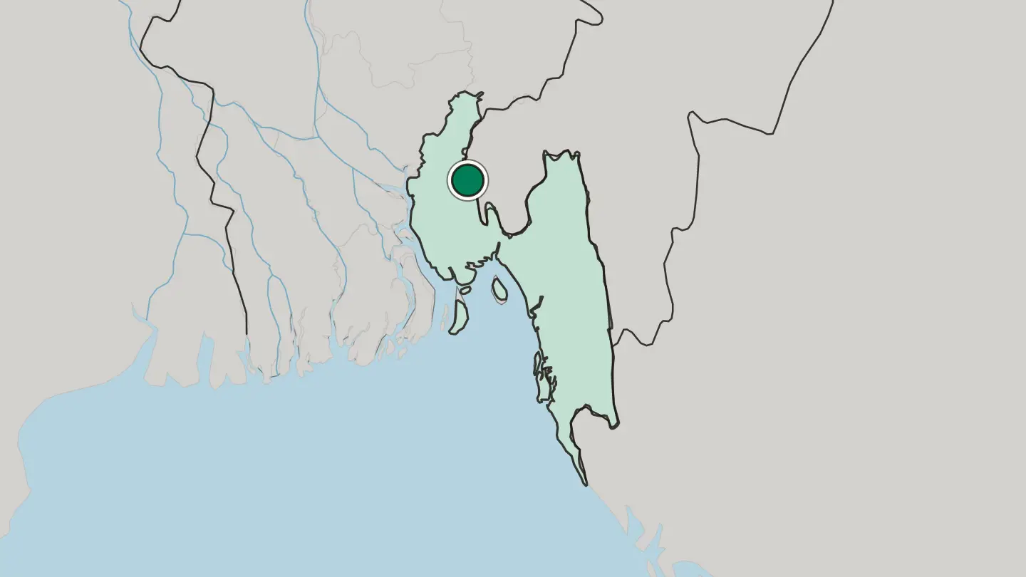 Map of Comilla in Bangladesh