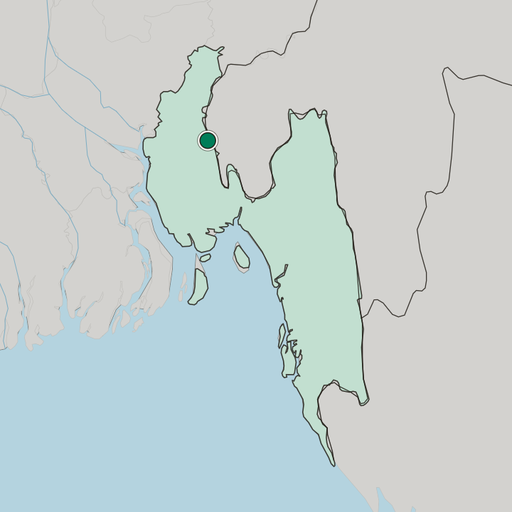 Map showing Comilla — In Chittagong