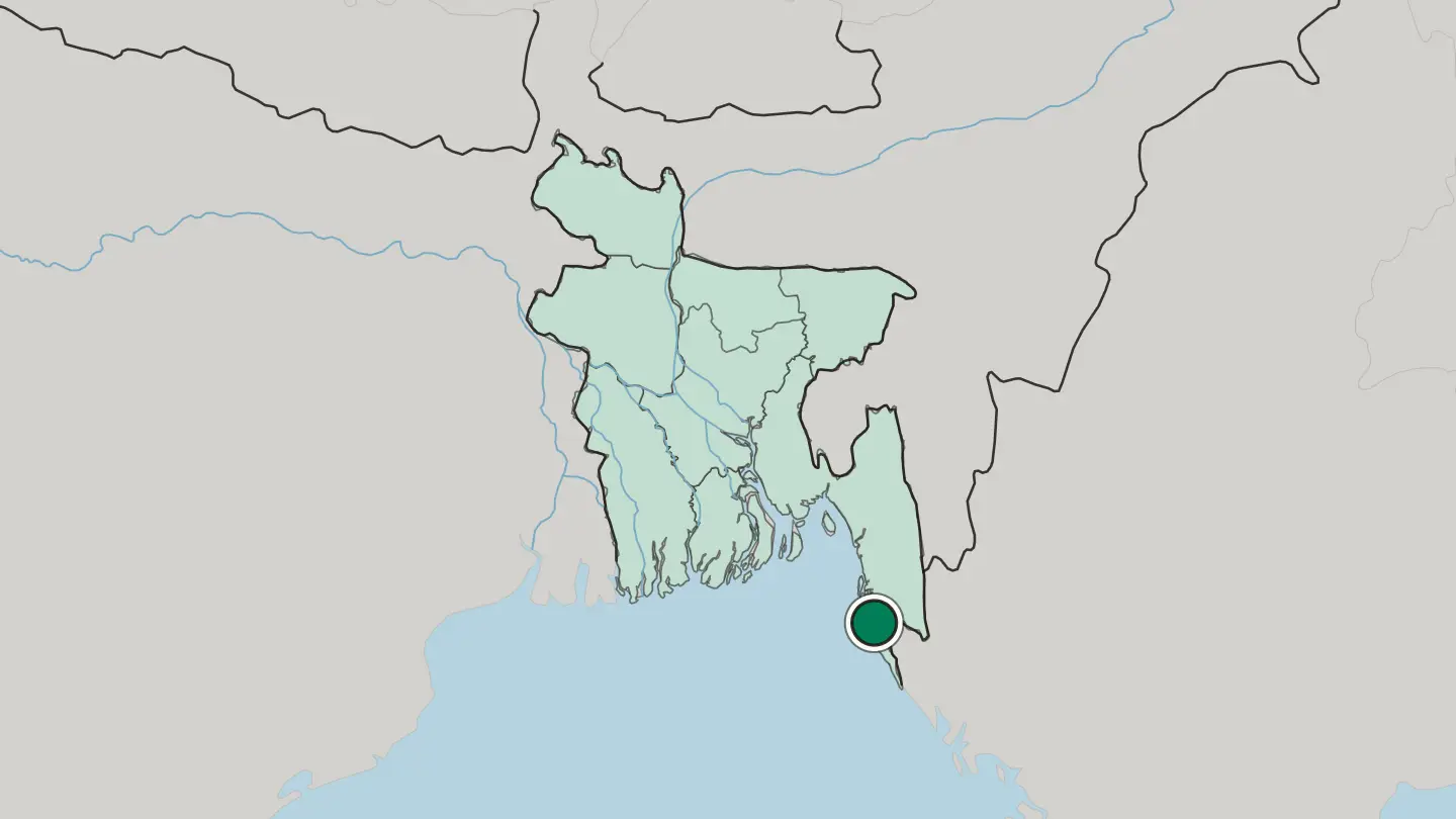 Map of Cox’s Bāzār in Bangladesh