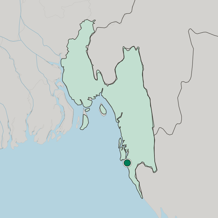 Map showing Cox’s Bāzār — In Chittagong