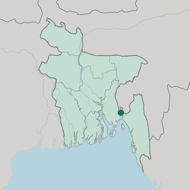 Map showing Feni — In Bangladesh