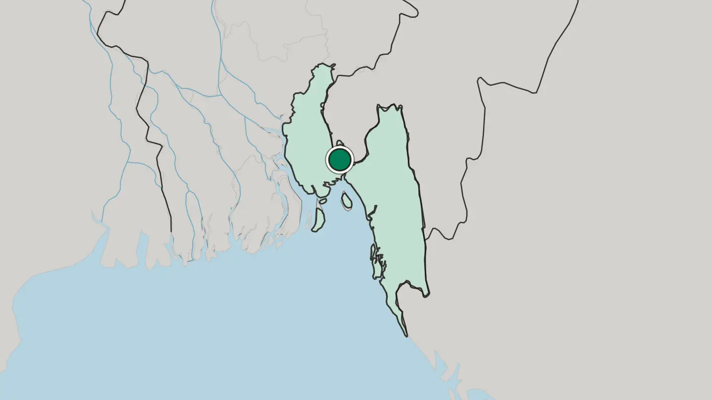 Map of Feni in Bangladesh