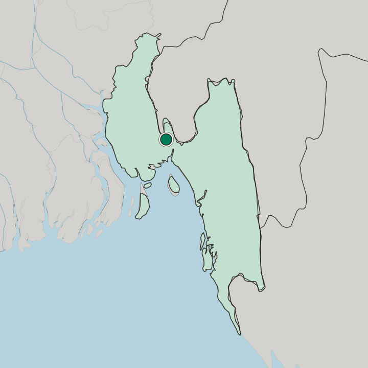 Map showing Feni — In Chittagong