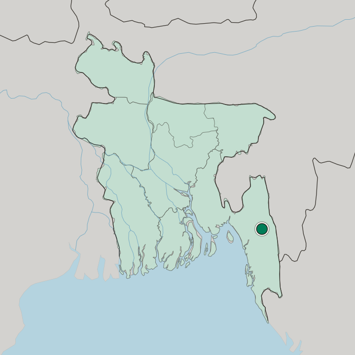 Map showing Rangamati — In Bangladesh