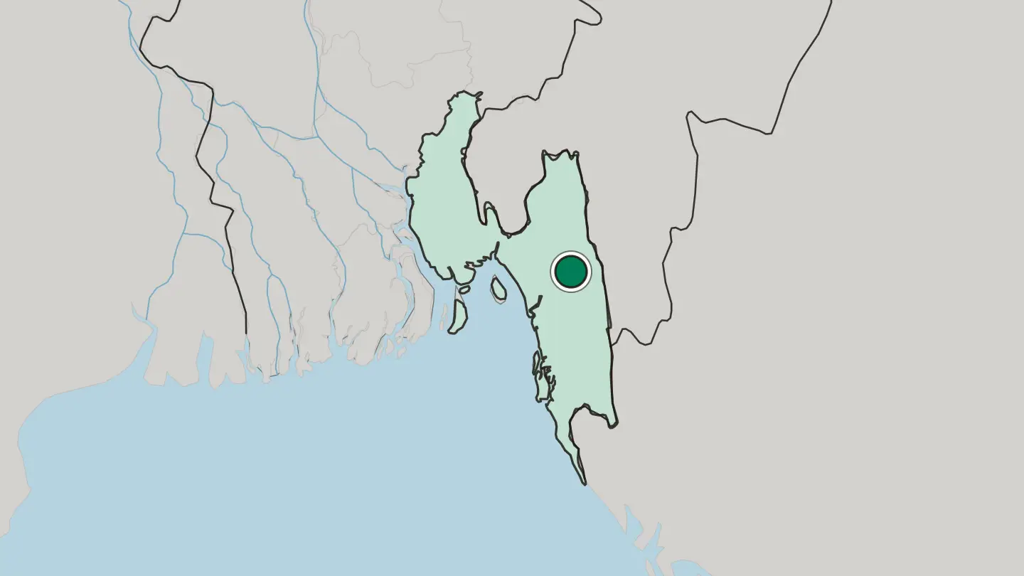 Map of Rangamati in Bangladesh