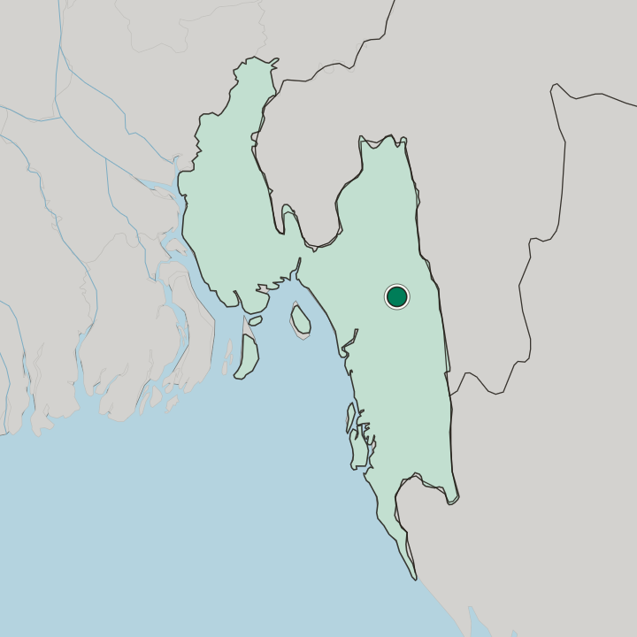 Map showing Rangamati — In Chittagong