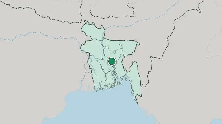 Map of Dhaka in Bangladesh