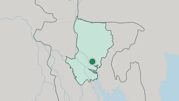 Map of Dhaka in Bangladesh