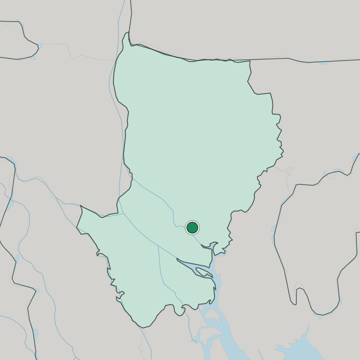 Map showing Dhaka — In Dhaka Division